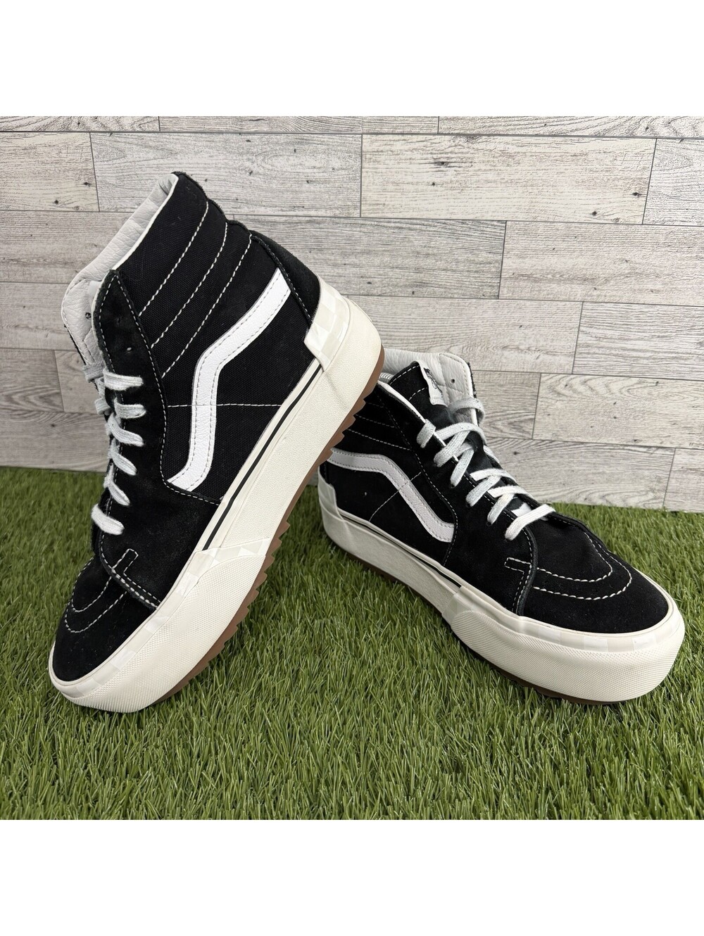 Vans SK8-Hi Platform Stacked Checkerboard Suede Men’s Size 7.5 Women’s Size 9 - Picture 2 of 9